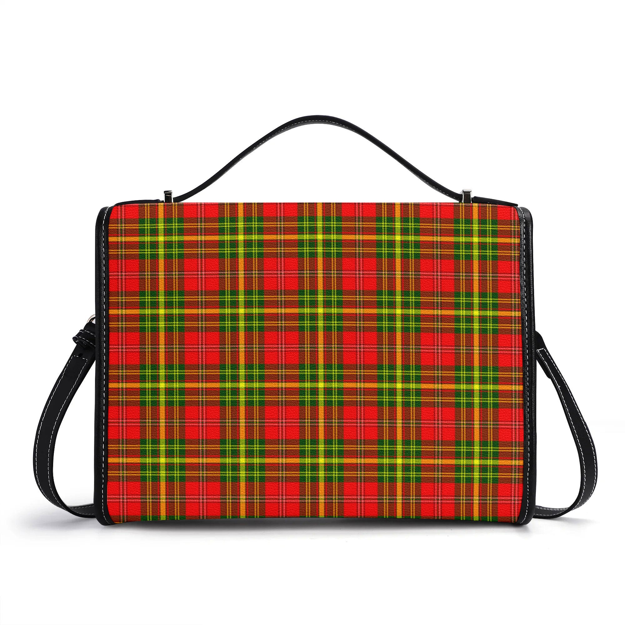 Leask Tartan Crest Satchel Bag