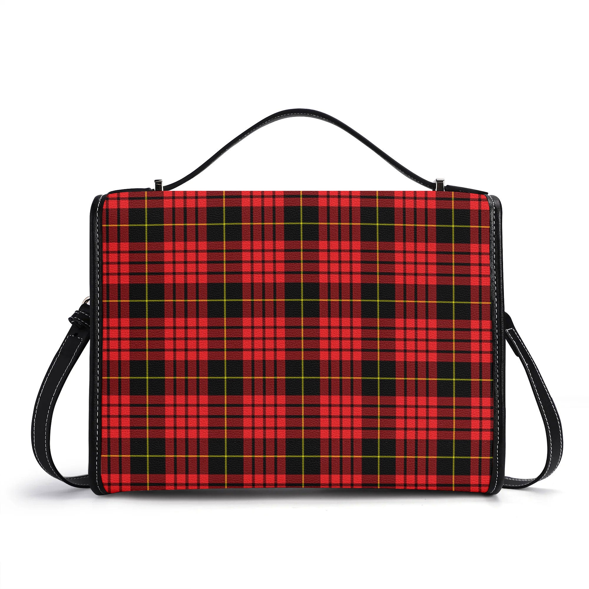 MacQueen Modern Tartan Crest Satchel Bag