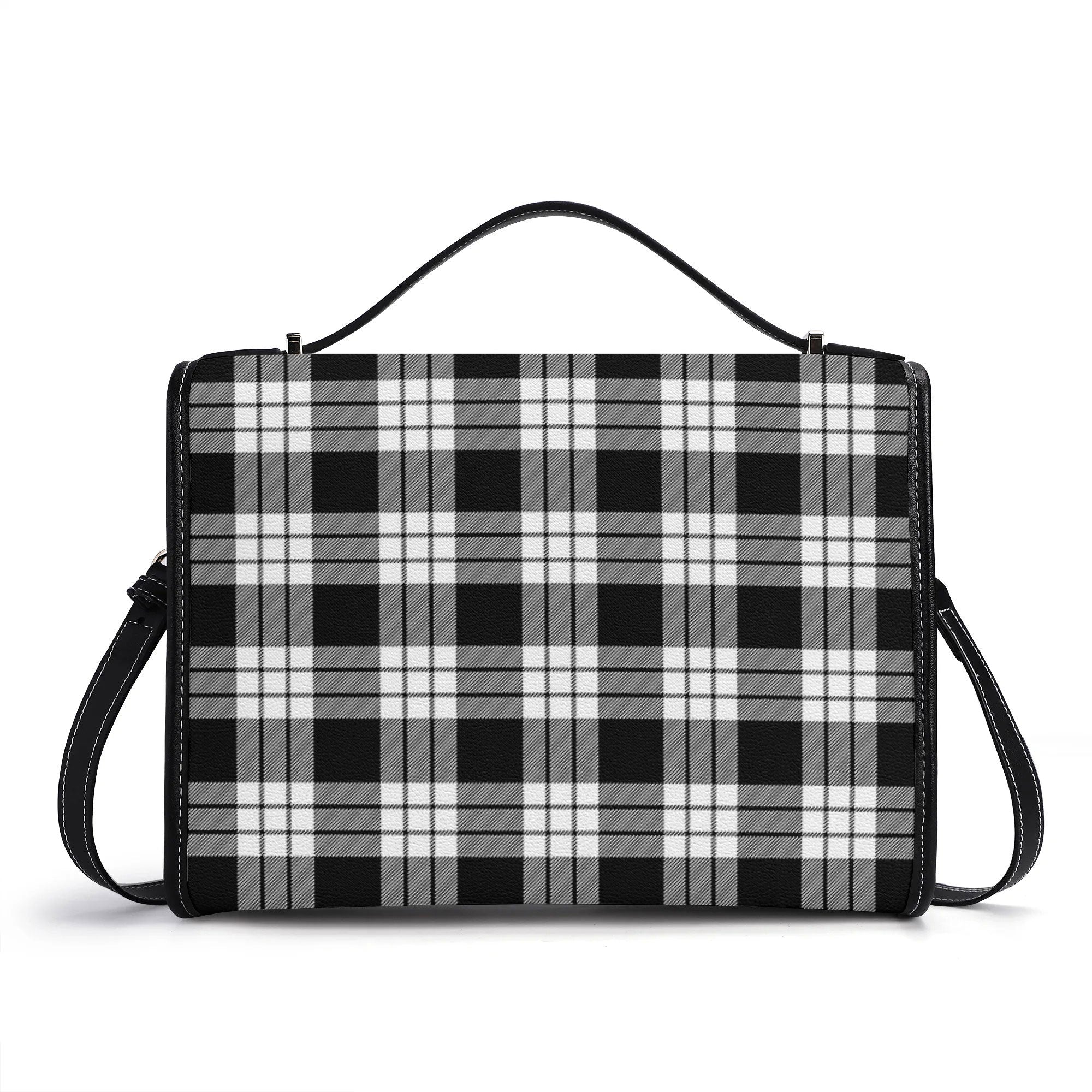 McFarlane Black - White Tartan Crest Satchel Bag