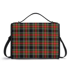 Stewart Black Tartan Crest Satchel Bag