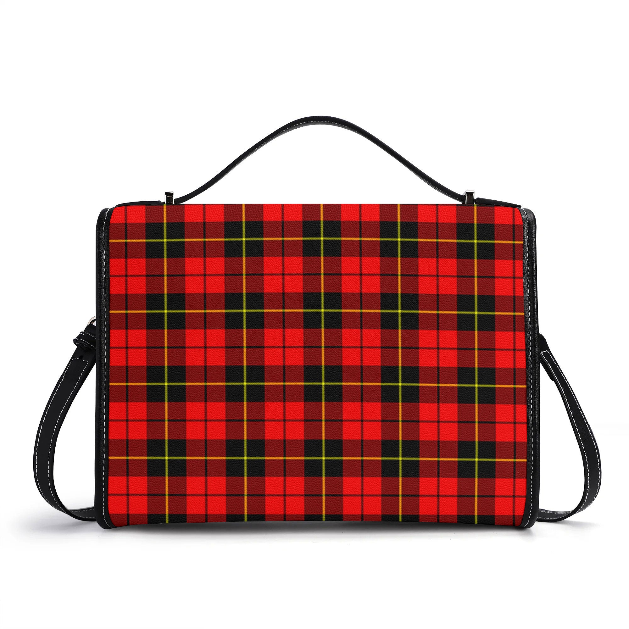 Wallace Hunting Red Tartan Crest Satchel Bag