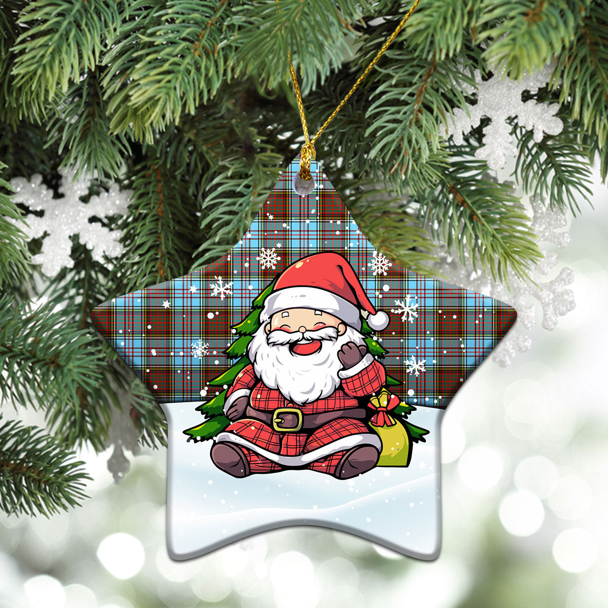 Anderson Ancient Tartan Christmas Ceramic Ornament - Scottish Santa Style