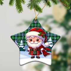 Arbuthnot Ancient Tartan Christmas Ceramic Ornament - Santa Claus In Kilt Style