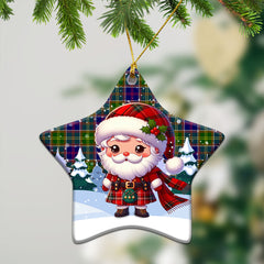 Arnott Tartan Christmas Ceramic Ornament - Santa Claus In Kilt Style