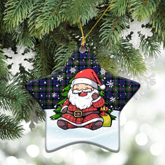 Baird Modern Tartan Christmas Ceramic Ornament - Scottish Santa Style