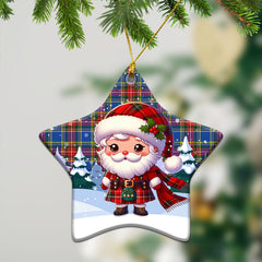 Beaton Modern Tartan Christmas Ceramic Ornament - Santa Claus In Kilt Style