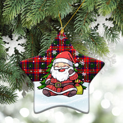 Belshes Tartan Christmas Ceramic Ornament - Scottish Santa Style