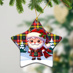 Buchanan Modern Tartan Christmas Ceramic Ornament - Santa Claus In Kilt Style