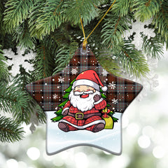 Cameron of Erracht Weathered Tartan Christmas Ceramic Ornament - Scottish Santa Style