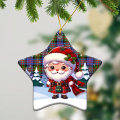 Carnegie Ancient Tartan Christmas Ceramic Ornament - Santa Claus In Kilt Style