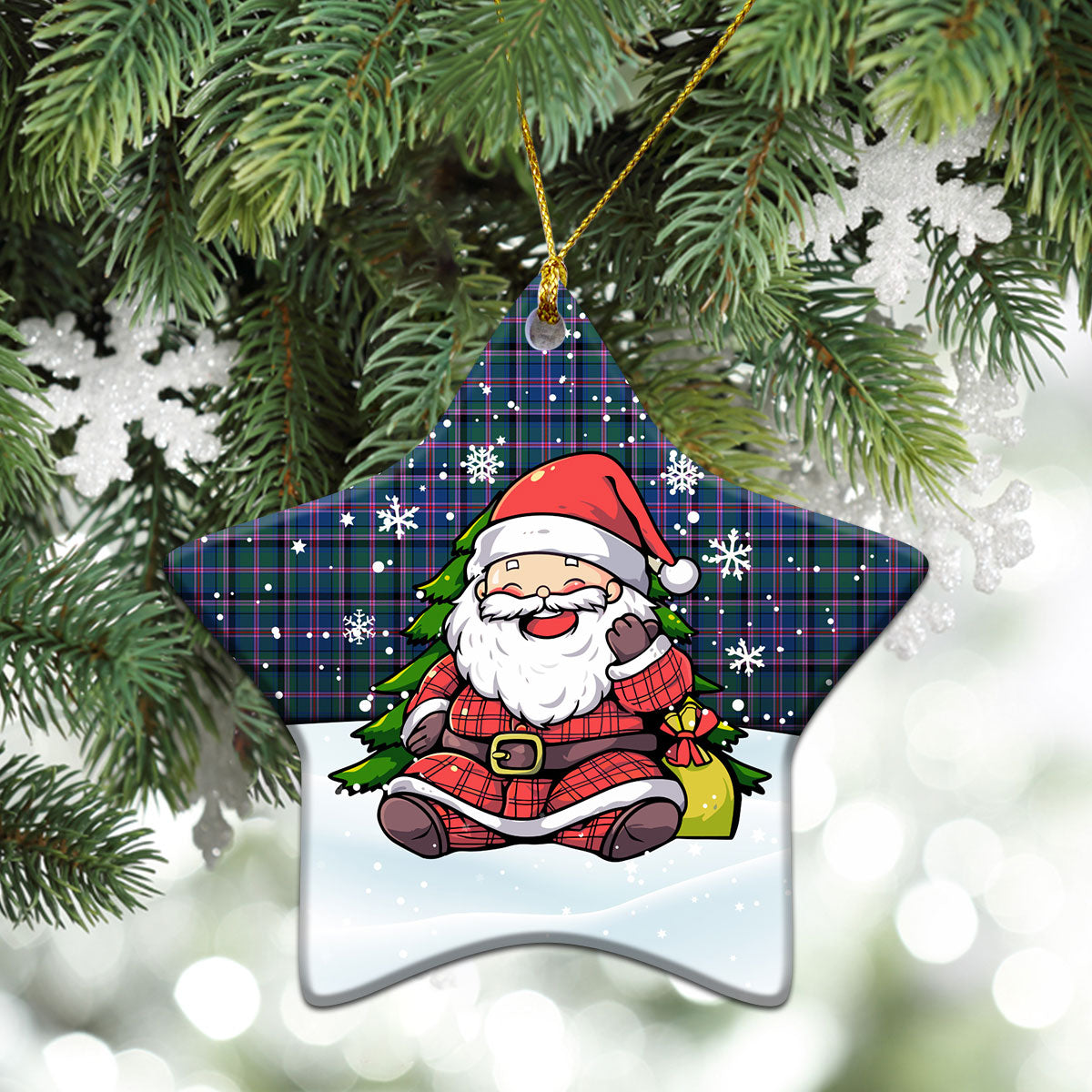 Cooper Ancient Tartan Christmas Ceramic Ornament - Scottish Santa Style