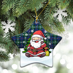 Davidson of Tulloch Tartan Christmas Ceramic Ornament - Scottish Santa Style