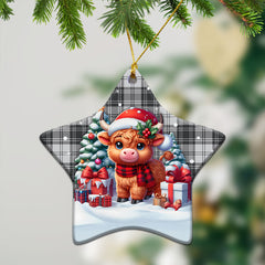 Glen Tartan Christmas Ceramic Ornament - Highland Cow Winter Style