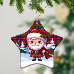 Gow (or McGouan) Tartan Christmas Ceramic Ornament - Santa Claus In Kilt Style