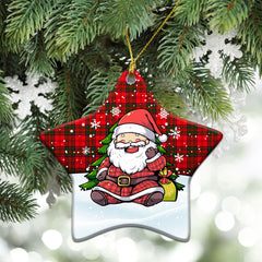 Grant Modern Tartan Christmas Ceramic Ornament - Scottish Santa Style