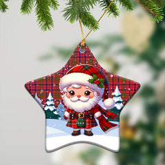 Lumsden Modern Tartan Christmas Ceramic Ornament - Santa Claus In Kilt Style