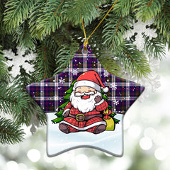 MacDonald Dress Modern Tartan Christmas Ceramic Ornament - Scottish Santa Style