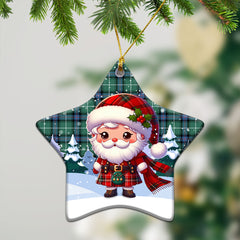 MacDonald of the Isles Hunting Ancient Tartan Christmas Ceramic Ornament - Santa Claus In Kilt Style