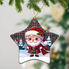 MacFarlane Hunting Modern Tartan Christmas Ceramic Ornament - Santa Claus In Kilt Style