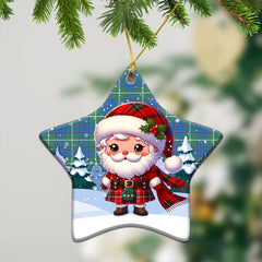 MacIntyre Hunting Ancient Tartan Christmas Ceramic Ornament - Santa Claus In Kilt Style