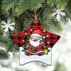 MacNaughton Modern Tartan Christmas Ceramic Ornament - Scottish Santa Style