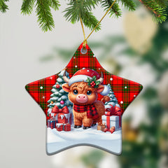 Maxtone Tartan Christmas Ceramic Ornament - Highland Cow Winter Style