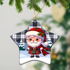 McRae Dress Modern Tartan Christmas Ceramic Ornament - Santa Claus In Kilt Style