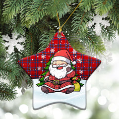 Rait Tartan Christmas Ceramic Ornament - Scottish Santa Style