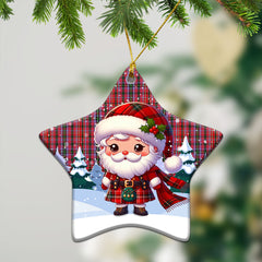 Straiton Tartan Christmas Ceramic Ornament - Santa Claus In Kilt Style