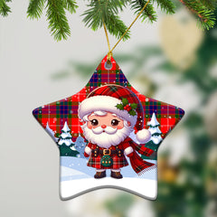 Tweedie Tartan Christmas Ceramic Ornament - Santa Claus In Kilt Style