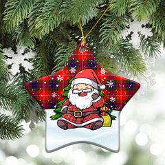 Tweedie Tartan Christmas Ceramic Ornament - Scottish Santa Style