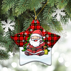 Wallace Hunting Red Tartan Christmas Ceramic Ornament - Scottish Santa Style