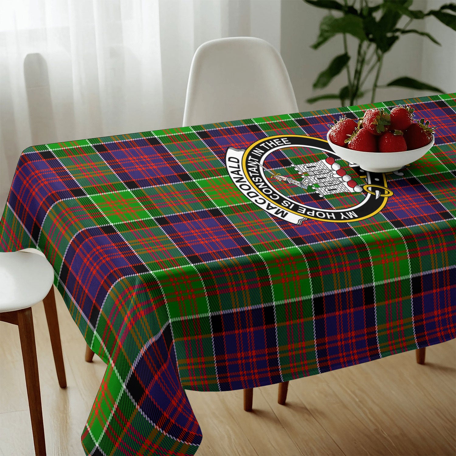 MacDonald (Clan Ranald) Tartan Crest Tablecloth