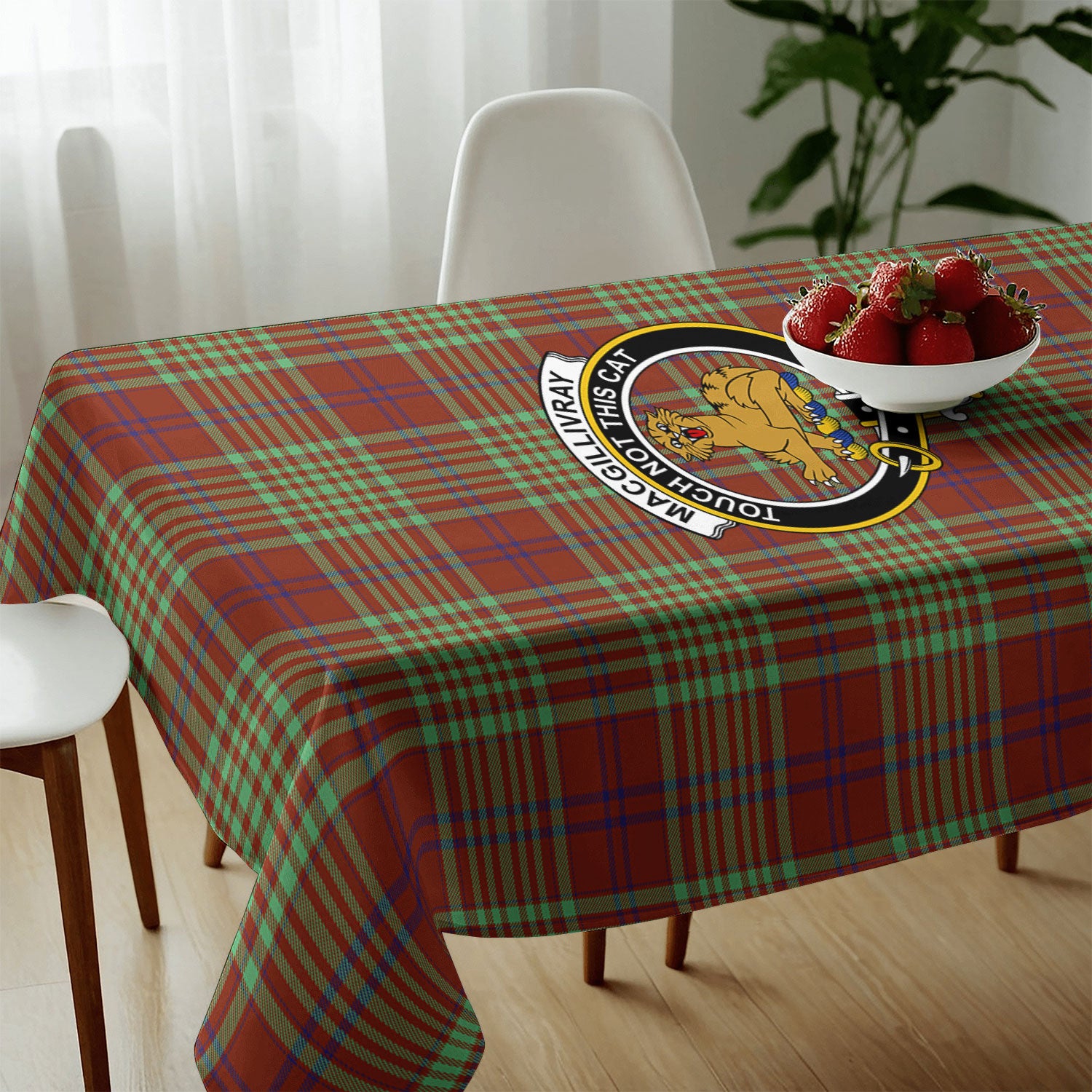 MacGillivray Hunting Ancient Tartan Crest Tablecloth