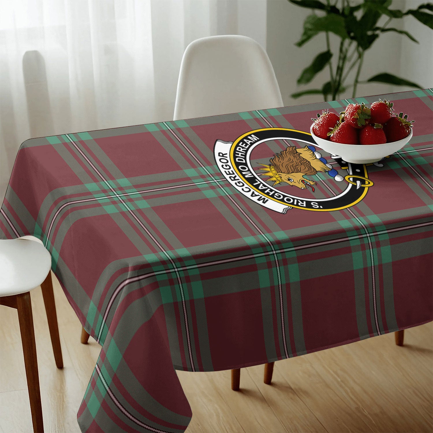 MacGregor Hunting Ancient Tartan Crest Tablecloth