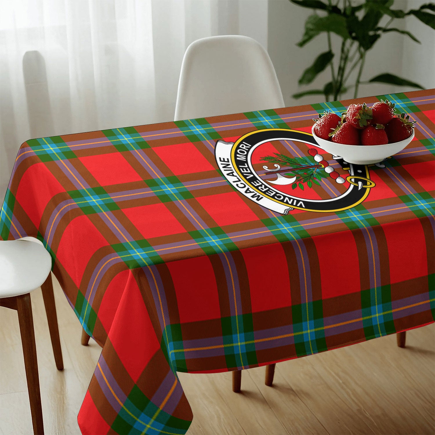 MacLaine of Loch Buie Tartan Crest Tablecloth