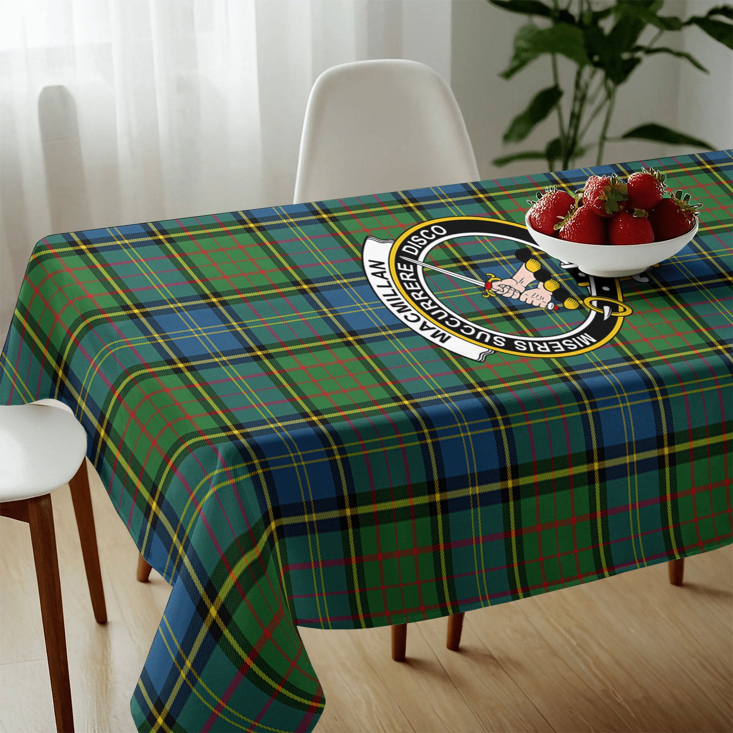 MacMillan Hunting Ancient Tartan Crest Tablecloth