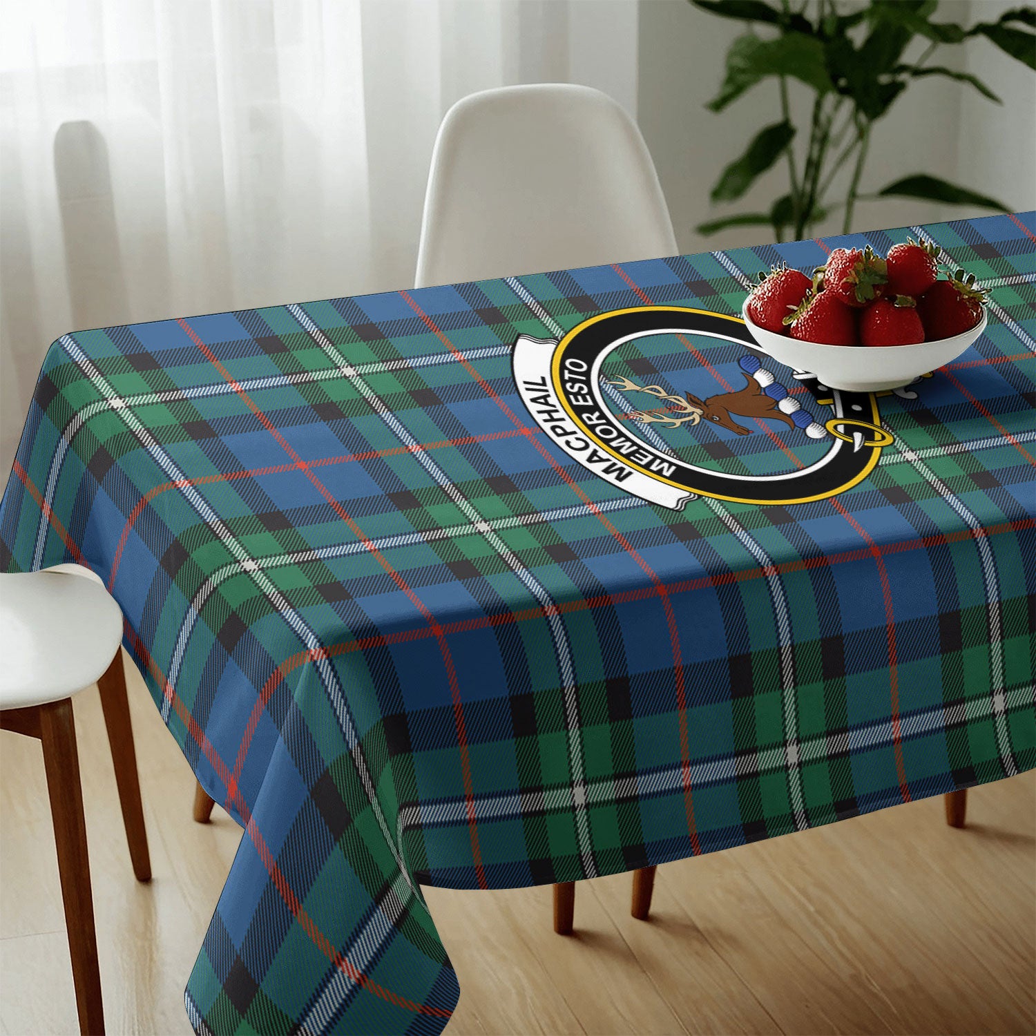 MacPhail Hunting Ancient Tartan Crest Tablecloth