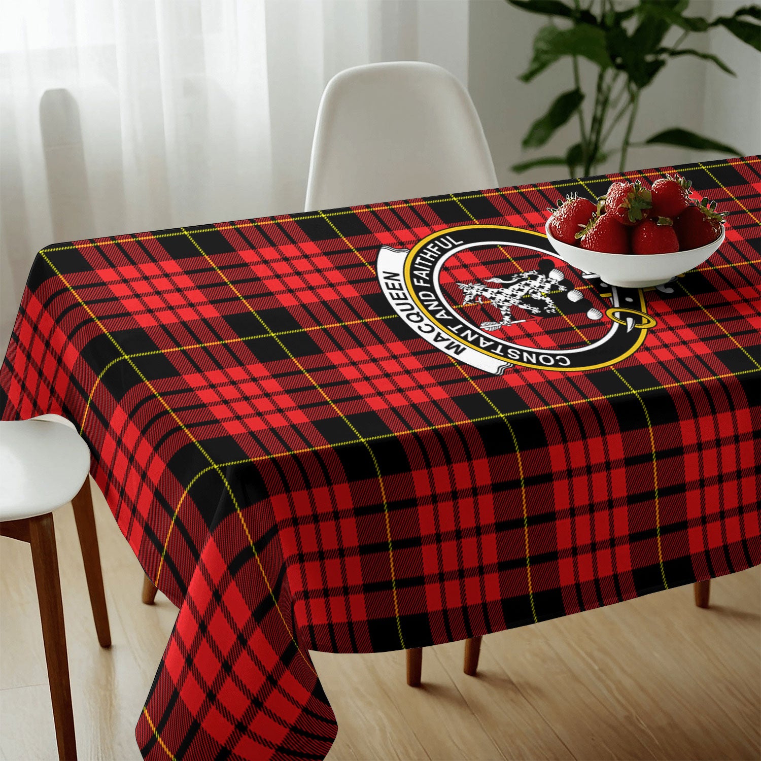 MacQueen Modern Tartan Crest Tablecloth