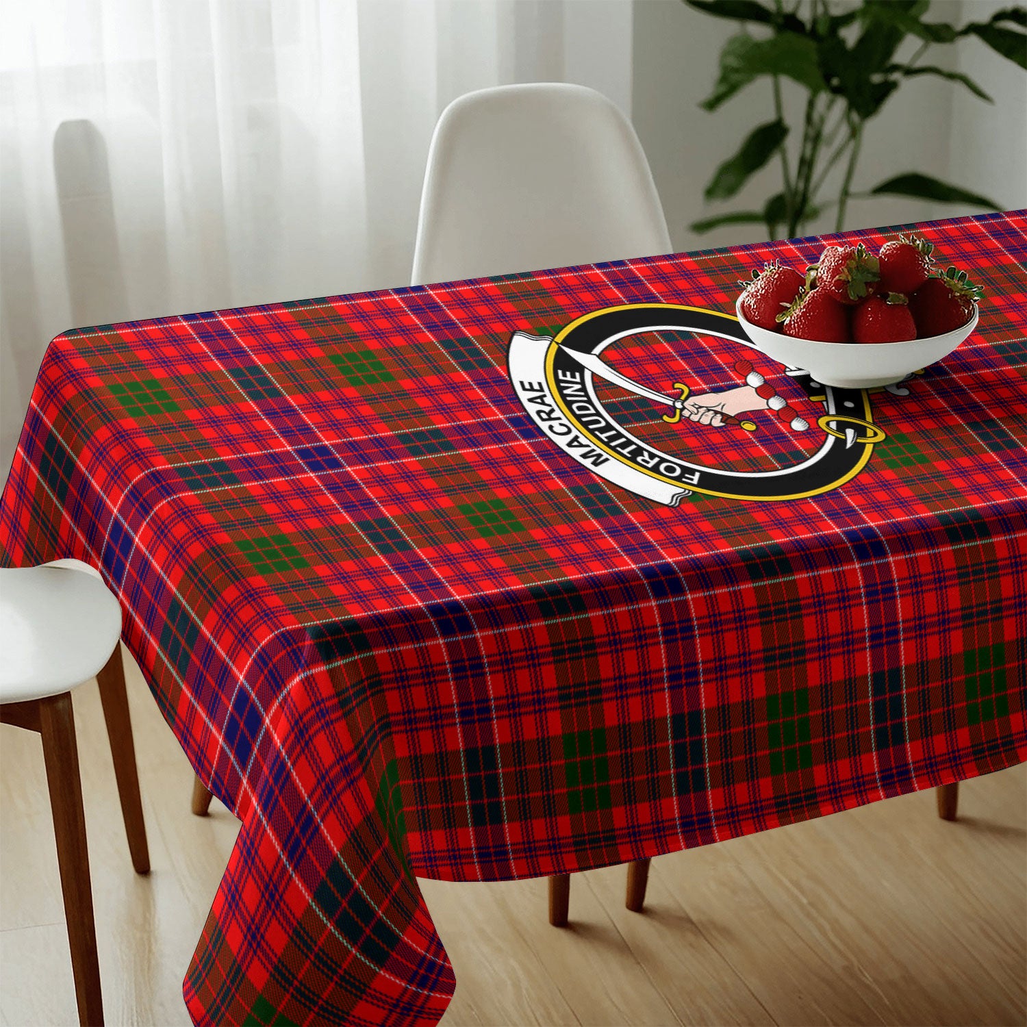 MacRae Modern Tartan Crest Tablecloth