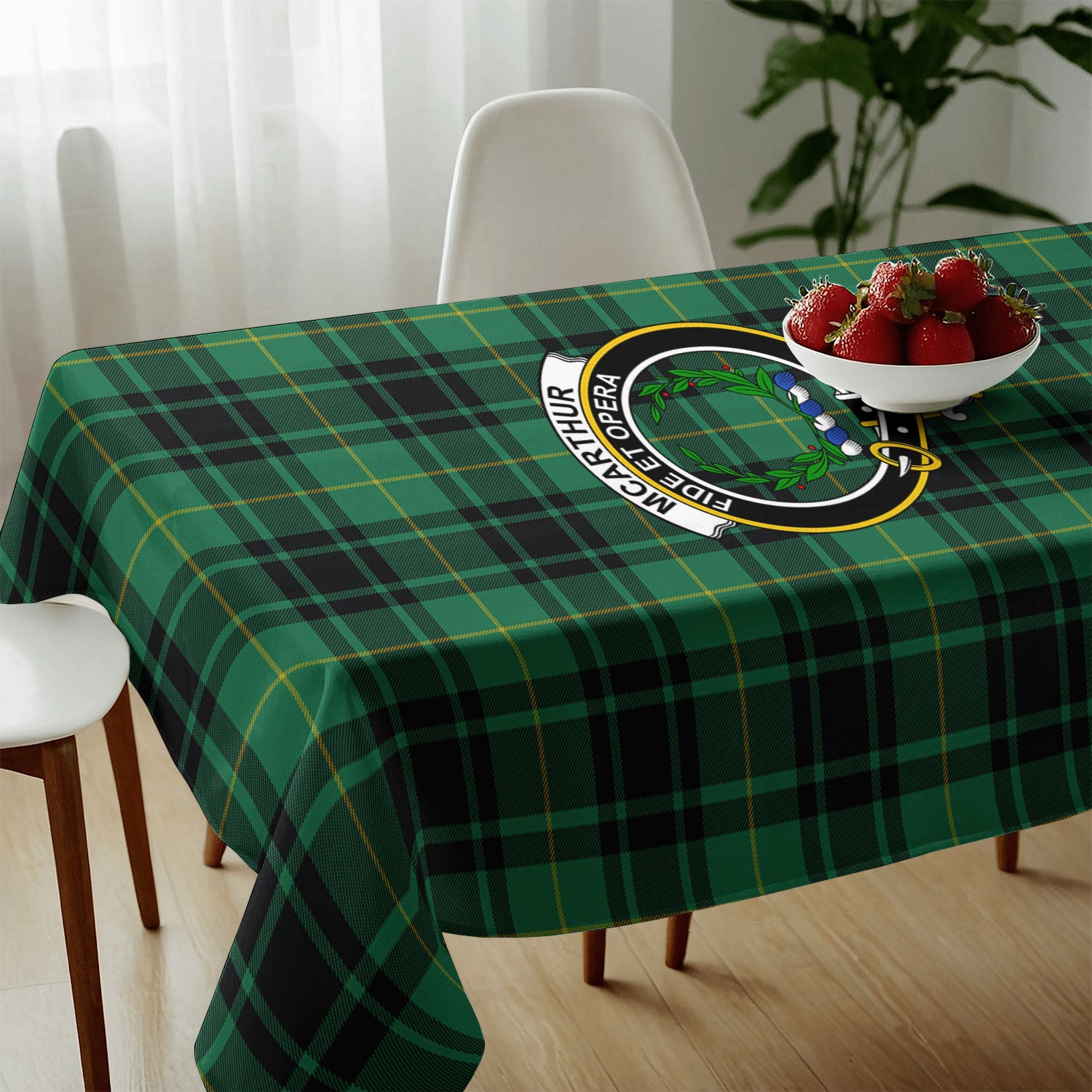 McArthur Ancient Tartan Crest Tablecloth