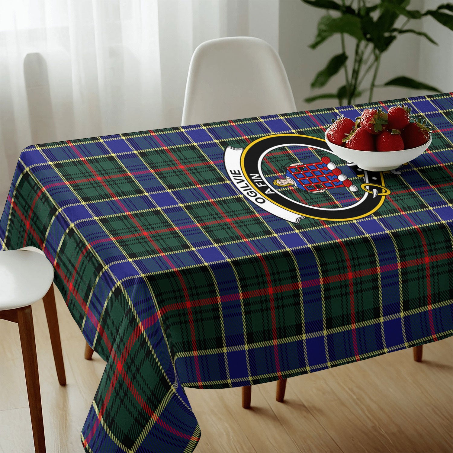 Ogilvie Hunting Modern Tartan Crest Tablecloth