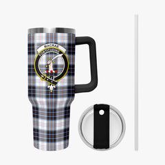MacRae Dress Modern Tartan Crest 40 oz Insulated Tumbler with Handle