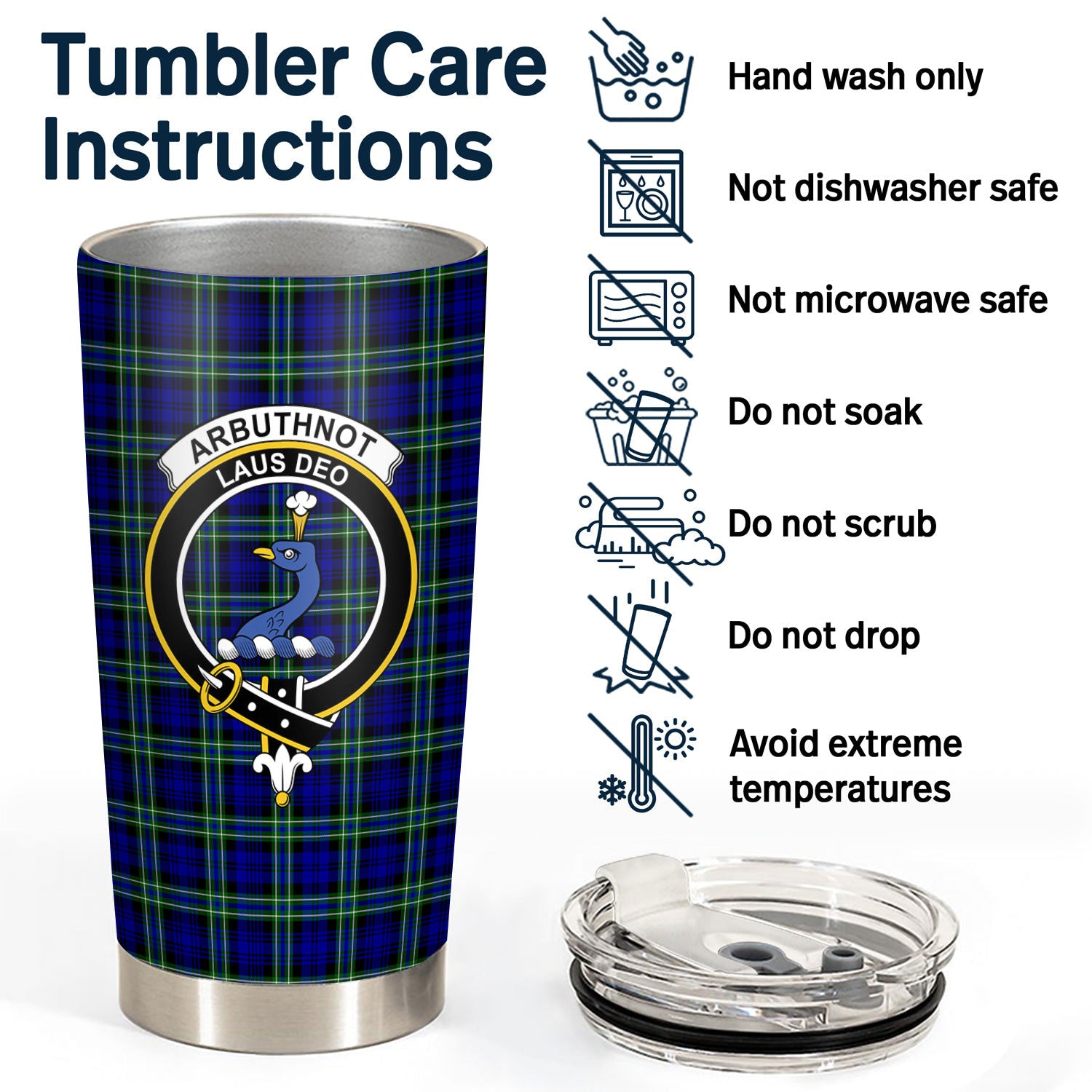 Arbuthnot Modern Tartan Crest Tumbler