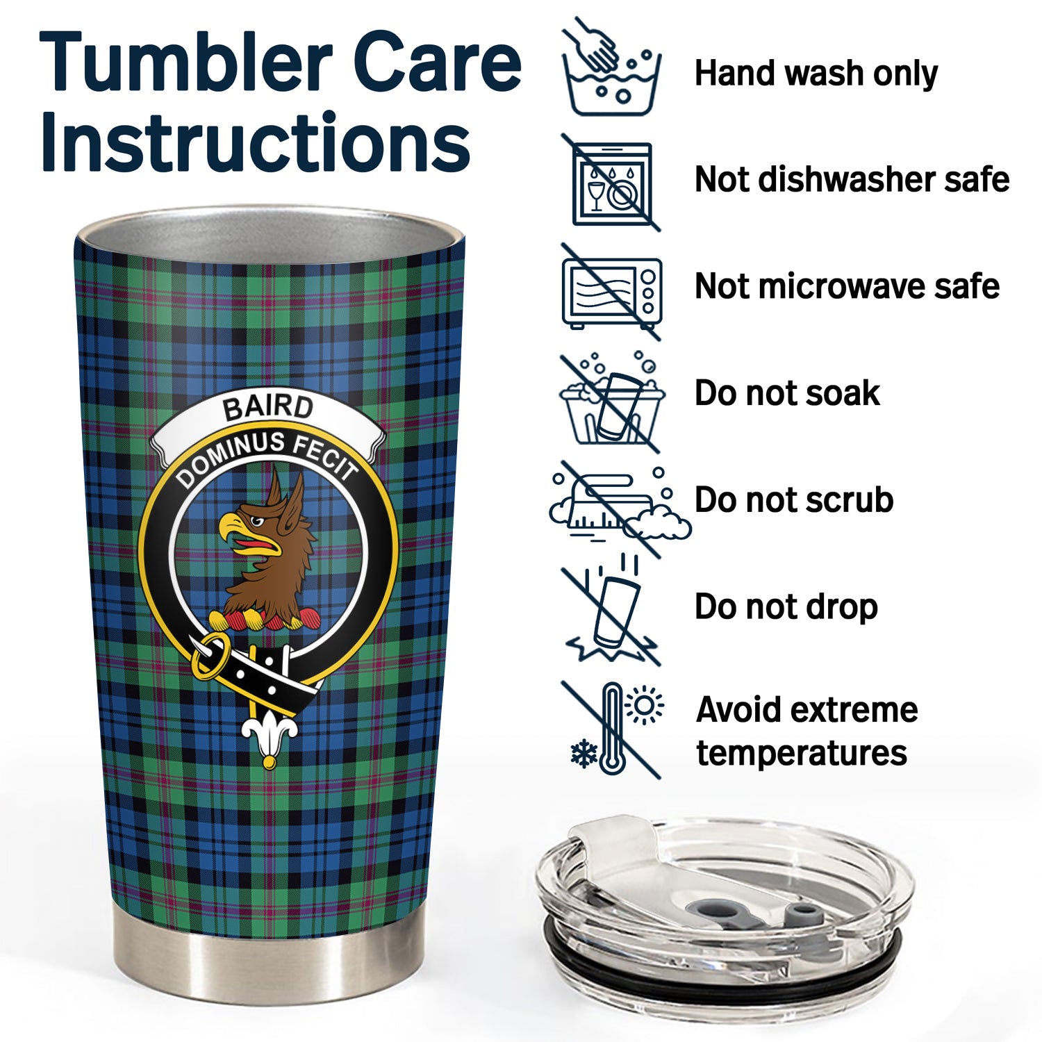 Baird Modern Tartan Crest Tumbler