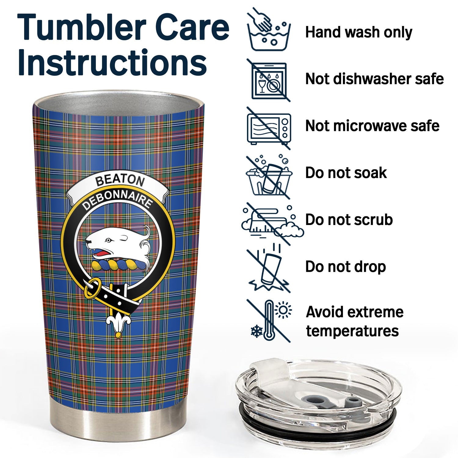 Beaton Ancient Tartan Crest Tumbler