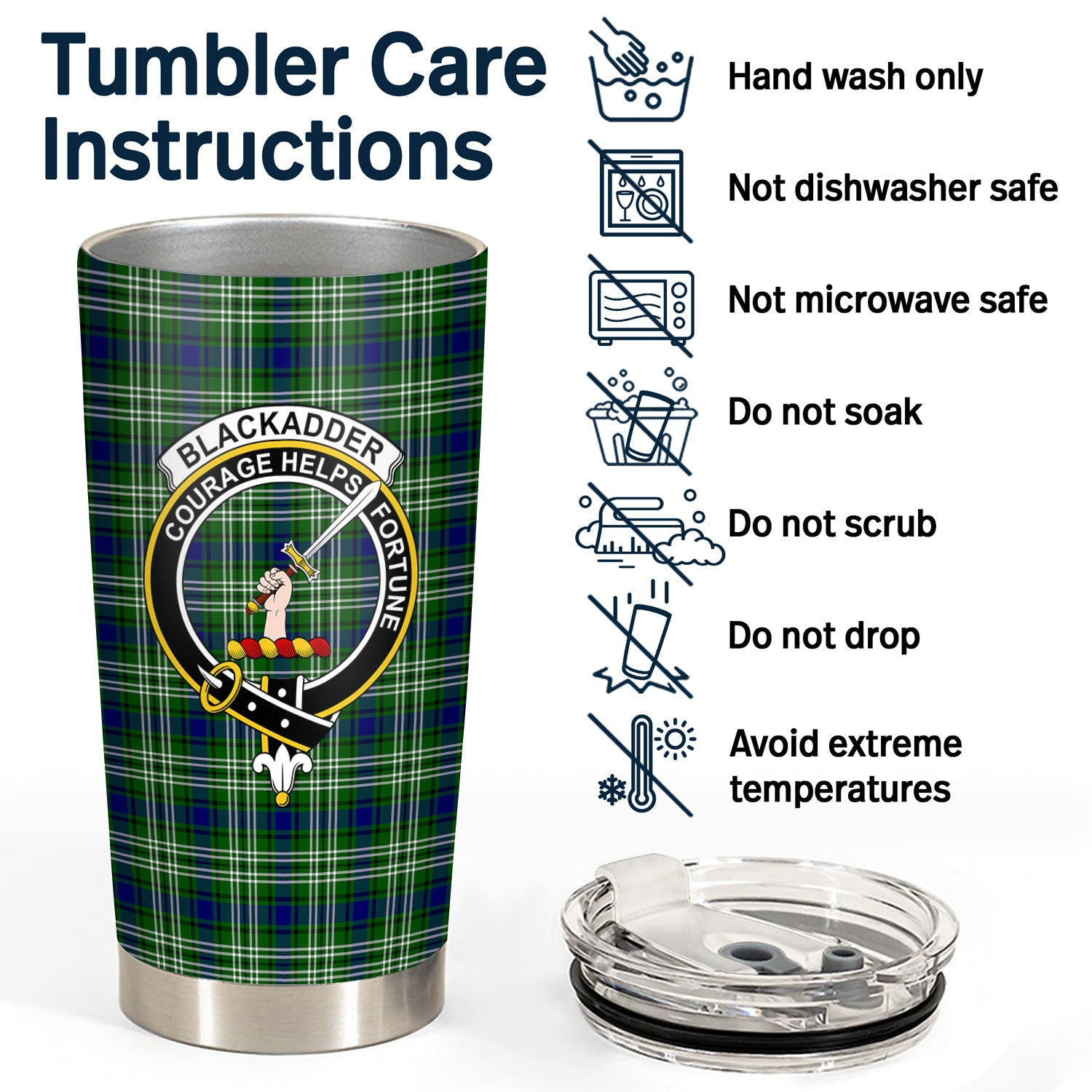 Blackadder Tartan Crest Tumbler