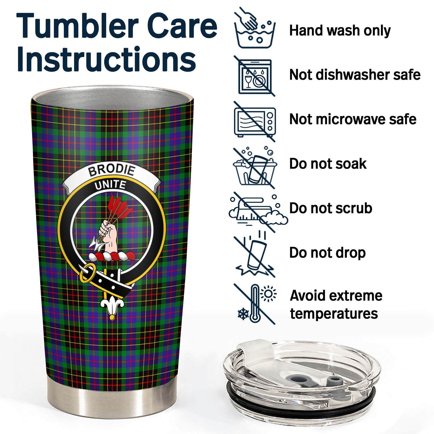 Brodie Hunting Modern Tartan Crest Tumbler