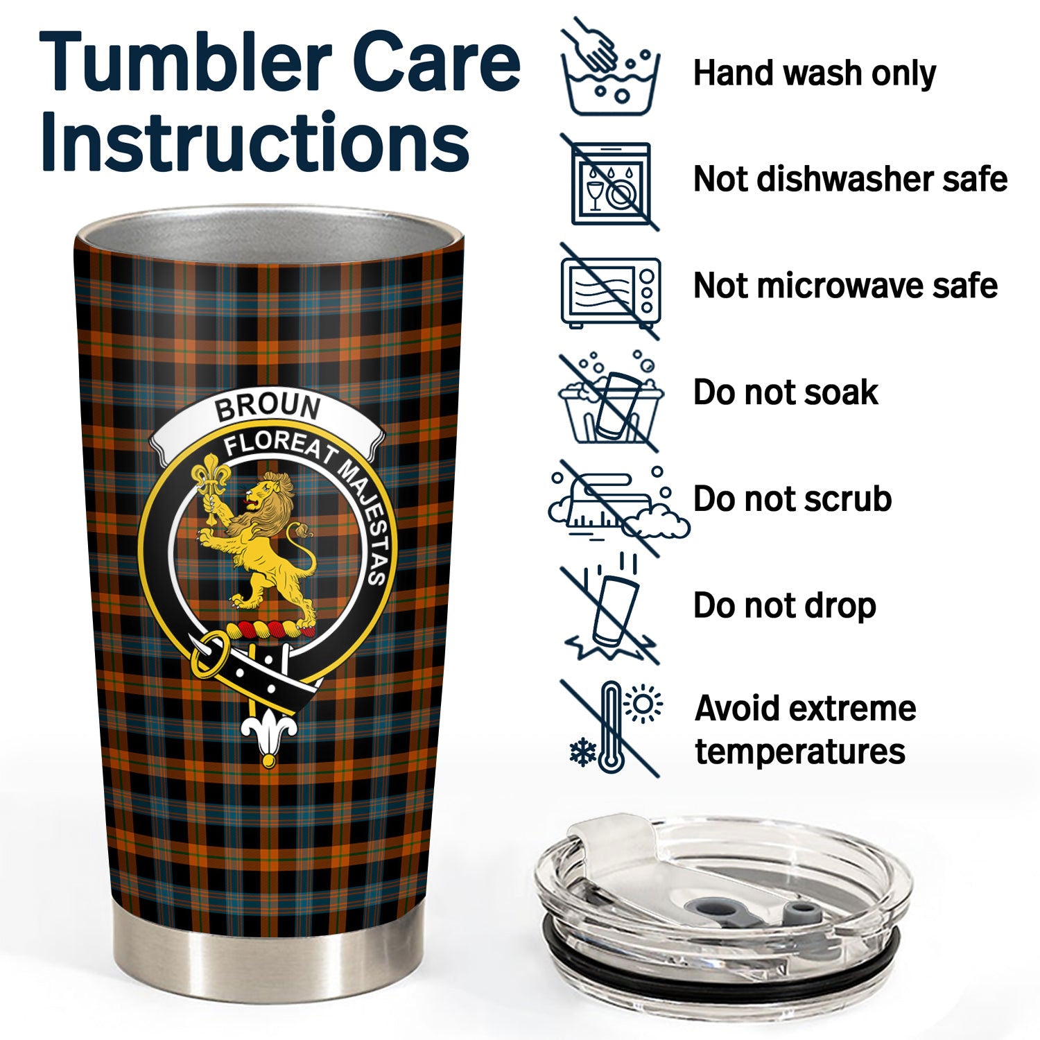 Broun Ancient Tartan Crest Tumbler