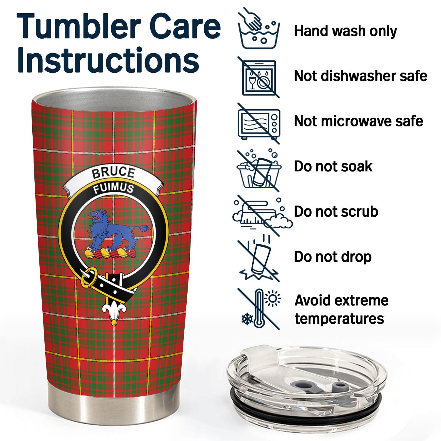 Bruce Modern Tartan Crest Tumbler